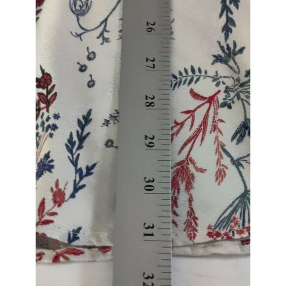 Mudd Womens Floral Quarter‎ 3/4 Sleeve Dress Tie V-Neck White Size Small - Picture 8 of 10
